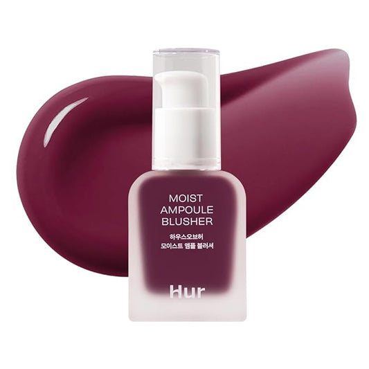 House of Hur Moist Ampoule Blusher with 50% Moisture Essence | Hydrating & Long-Lasting Blush | 0.68fl.oz (9 Shades) - Berry Purple