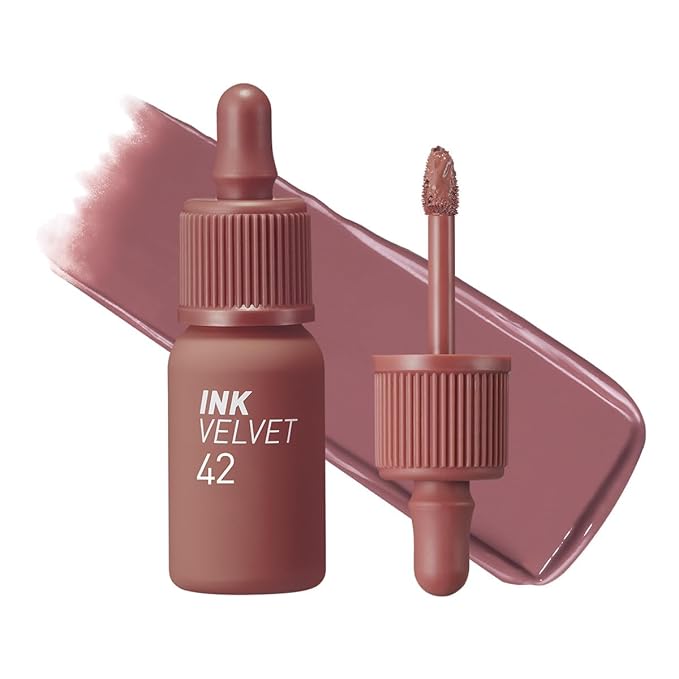 Peripera Ink the Velvet Lip Tint - High Pigment Color, Longwear, Weightless, Not Animal Tested, Gluten-Free, Paraben-Free (042 PINKISH NUDE)