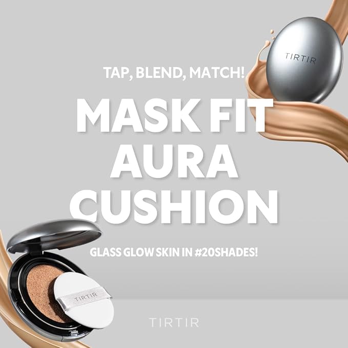 [*Mini Size*] TIRTIR Aura Glow Silver Cushion | Korean Cushion Foundation, (#24N Latte, 0.15 Fl Oz)
