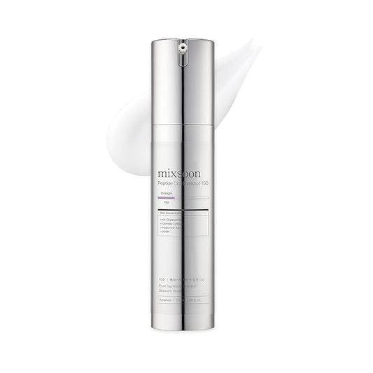 mixsoon Peptide Cica Hyalshot 150, 1.69 Fl. Oz / 50ml Centella Asiatica, Hyaluronic Acid for Sensitive Skin Lightweight & Fragrance-Free Korean Glass Skin Care