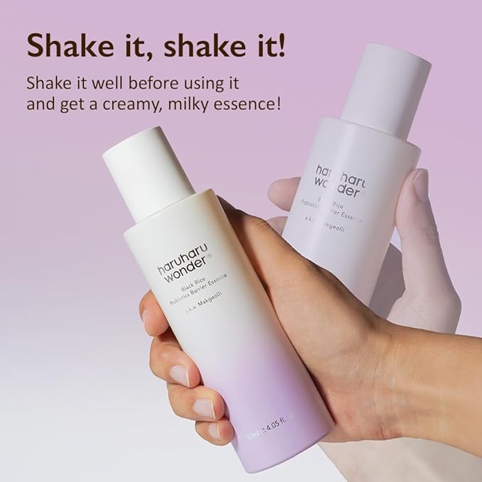 haruharu Wonder Black Rice Probiotics Barrier Essence 4.05 fl. oz Hydrating Milky Toner for Dry Skin, Soothes, Locks in Moisture, and Reduces Redness by Strengthening The Skin Barrier, Vegan