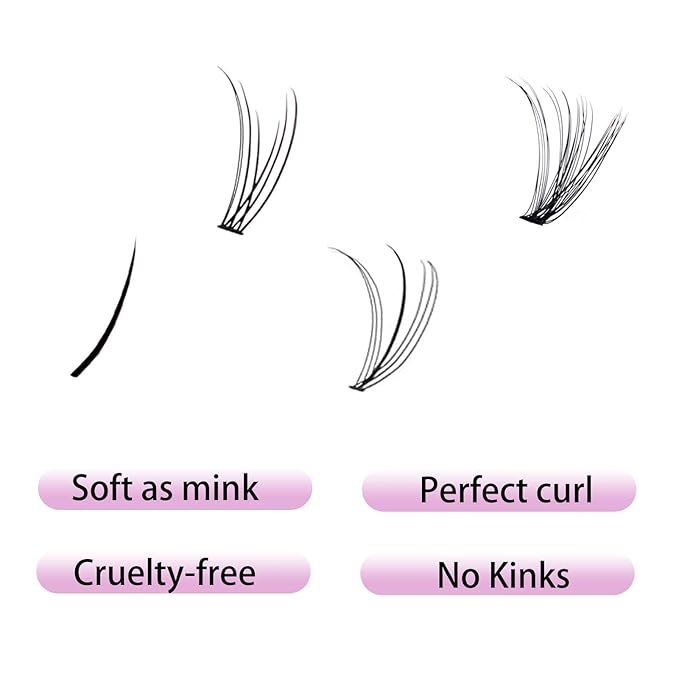 Lash Clusters Individual Lash Extensions DIY Multi-type Faux Mink Lash Tray Bottom, Light Volume, 7D Spike, 20D Clusters Natural Eyelashes for Self Application (2-BL-7D-20D)