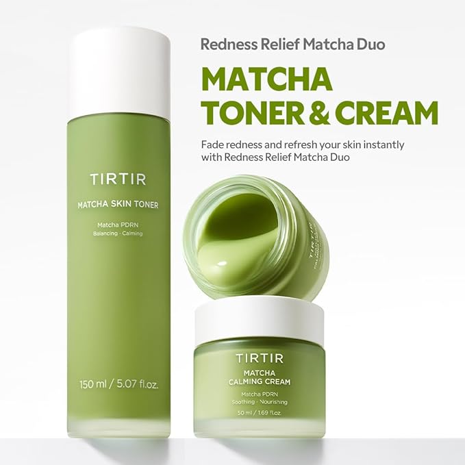 TIRTIR Matcha PDRN Duo | Korean Skincare Bundle for Redness Care and All Day Hydration for Sensitive Skin