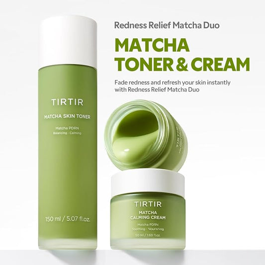 TIRTIR Matcha PDRN Duo | Korean Skincare Bundle for Redness Care and All Day Hydration for Sensitive Skin