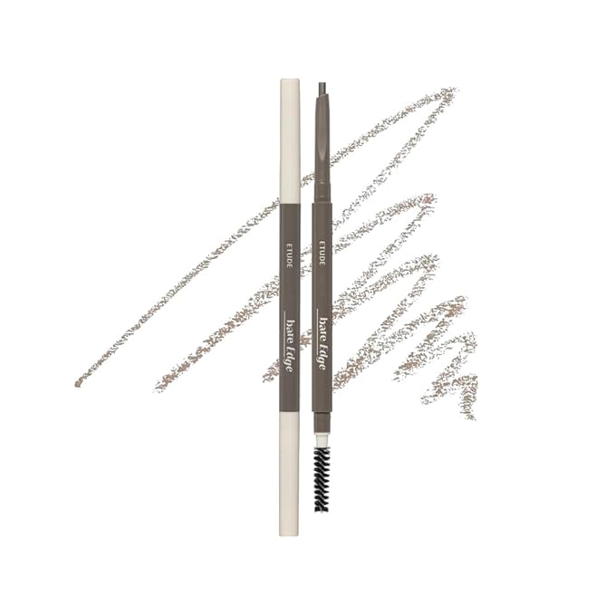 ETUDE Bare Edge Brow Pencil, Eyebrow Pencil, Slim 3D Hexagon, Natural Looking, Korean Makeup, Beauty, Mild Taupe (0.003 Ounce)