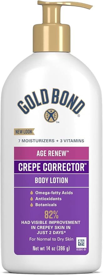 Gold Bond Age Renew 14 oz Crepe Corrector Body Lotion & 3 oz Hand Cream Bundle, Replenishing & Smoothing Formulas