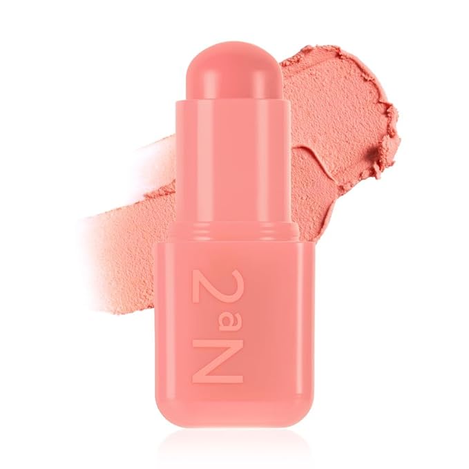 2aN Pocket Cotton Blurring stick (01 Baby Peach, 0.12oz) – 2-in-1 Lip and Cheek Soft Blur Stick, Cloudy Matte Finish, Tone-on-Tone Makeup, Lightweight Watercolor Texture