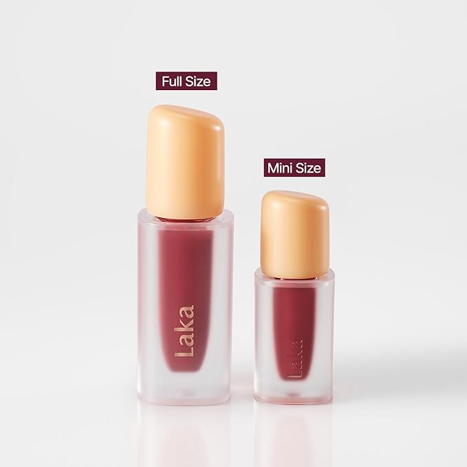 Laka Fruity Glam Lip Tint Mini, Glowing Lip Stain with Wide Color Spectrum, Hydrating & Lightweight Texture, Long-Lasting Bold Stain, Non-Sticky, Vegan, K-Beauty (#149 Beans)