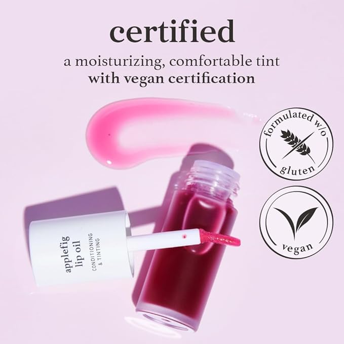 NOONI Korean Lip Oil Set - Appleberry & Applefig | Long-Lasting, Moisturizing, Plumping, Revitalizing for Dry Lips, Waterproof, No Peel Off, 0.12 FL Oz x 2ea