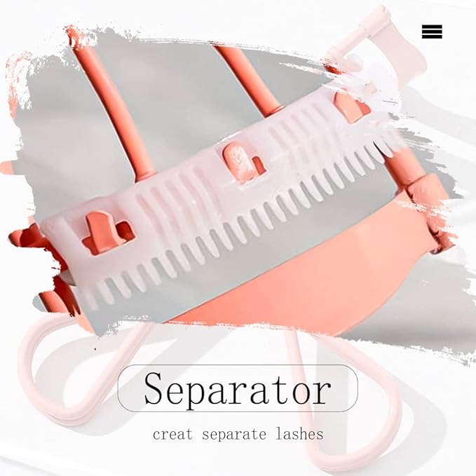 Uranian Eyelash Curlers with Built-in Comb Beauty Eyelashes Curlers Eyelash Cliper with 2 Replacement Silicone Refill Pads Premium Lash Curler Makeup Tool for Women and Girls (1 Pink-White Comb)