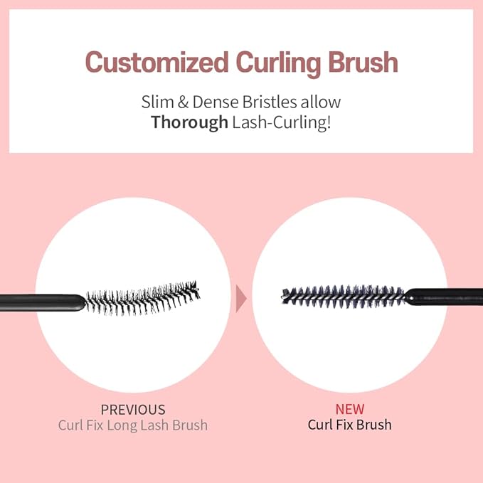 ETUDE Curl Fix Mascara, Lash Mascara, Strong Curl Up, Long-Lasting, Waterproof, Light-Weight, Korean Makeup, Beauty, Vegan Certified, Black (0.27 Fl Oz)