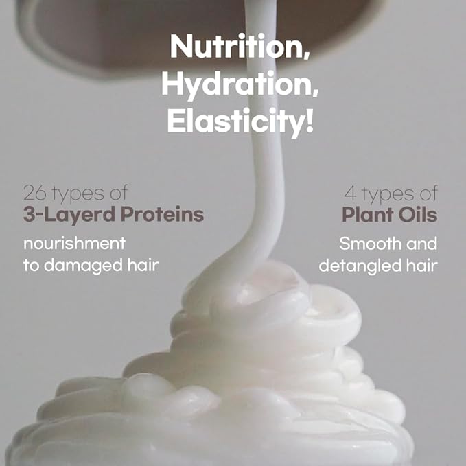 Korean Keratin Leave-in Conditioner Treatment, 4.05 Fl Oz, Keratin Pro Booster with 10,000ppm Protein, for Frizzy Dry Damaged Hair