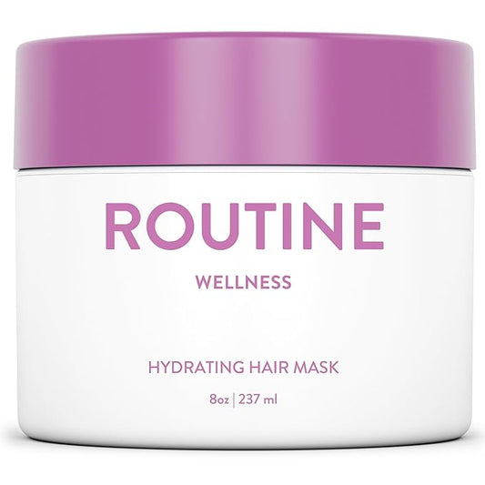 Routine Wellness Deep Conditioning Hair Mask - Bring Dry, Damaged Hair Back to Life – Hydrating Repair Treatment that Moisturizes, Strengthens & Adds Volume – Rose Hips 8oz