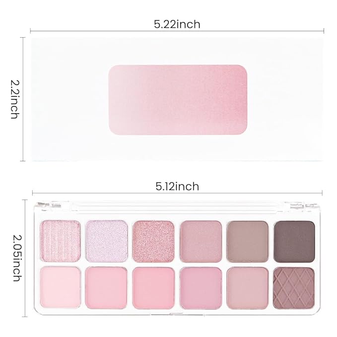 AMY'S DIARY 12Color Light Pink Purple Eyeshadow Palette, Long-Lasting, Elevate Your Eye Makeup– Unleash Your Unique Style (09#)