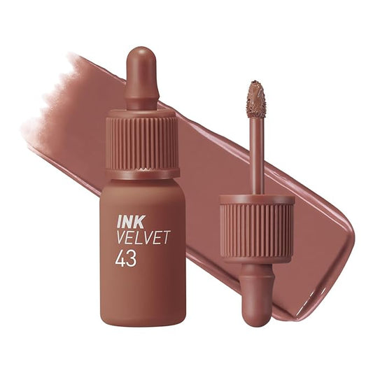 Peripera Ink the Velvet Lip Tint - High Pigment Color, Longwear, Weightless, Not Animal Tested, Gluten-Free, Paraben-Free (043 Caffeine Nude)
