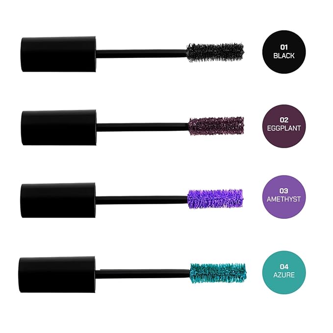 Radiant Professional Lengthening Mascara – Fiber Lash Smudge Proof Mascara Volume and Length– Cruelty-Free Natural Wax Formula with Silicone Brush - (0.43 oz) (02 EGGPLANT)