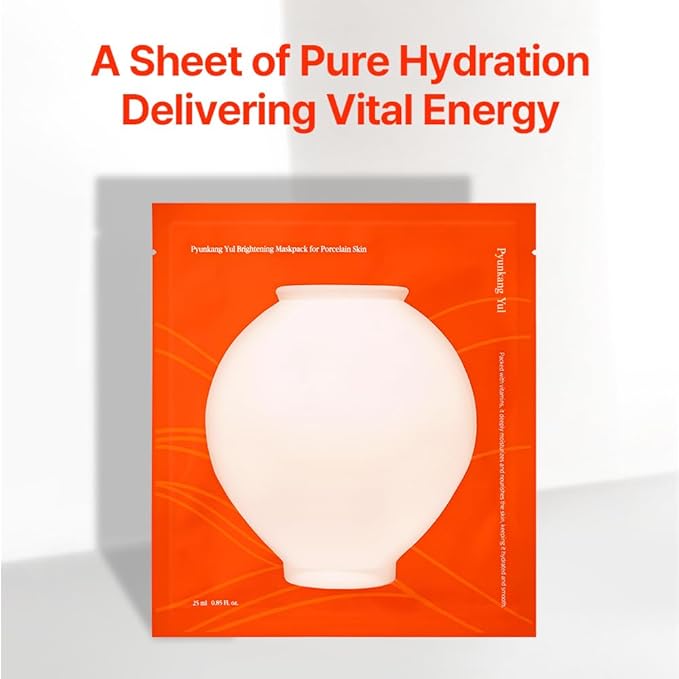 Pyunkang Yul PKY Radiance Vita Facial Mask Pack, Blemish Care with Pure Vitamin C, Improves Skin Firmness and Radiance, Adherence Gel Sheet, Vegan, Zero Irritation, Korean Skincare (10pcs)