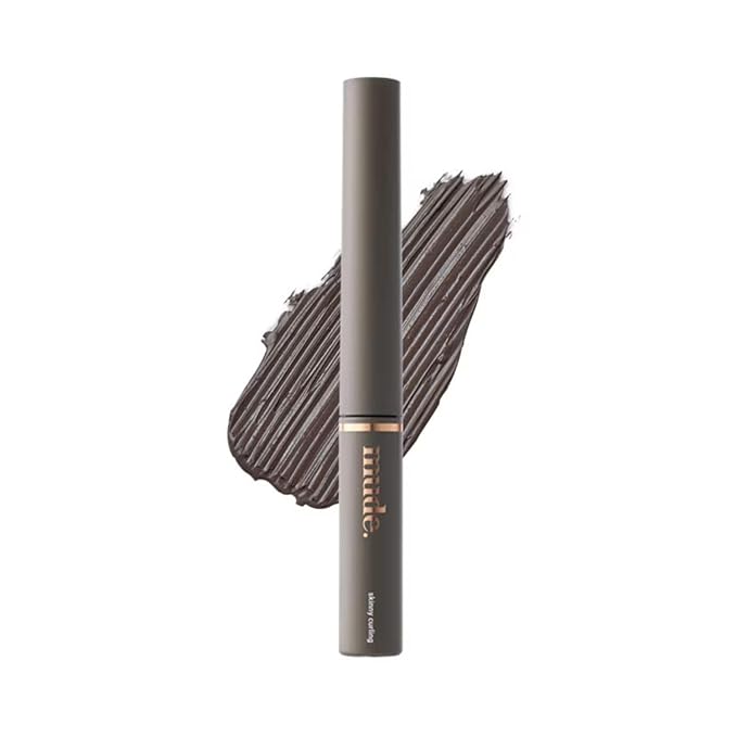 mude Inspire Skinny Curling & Multi-Fixer Volumizing Curling Mascara for Dramatic Lashes Smudge-Proof Water-Proof Stays on All Day (04 Ash Brown)