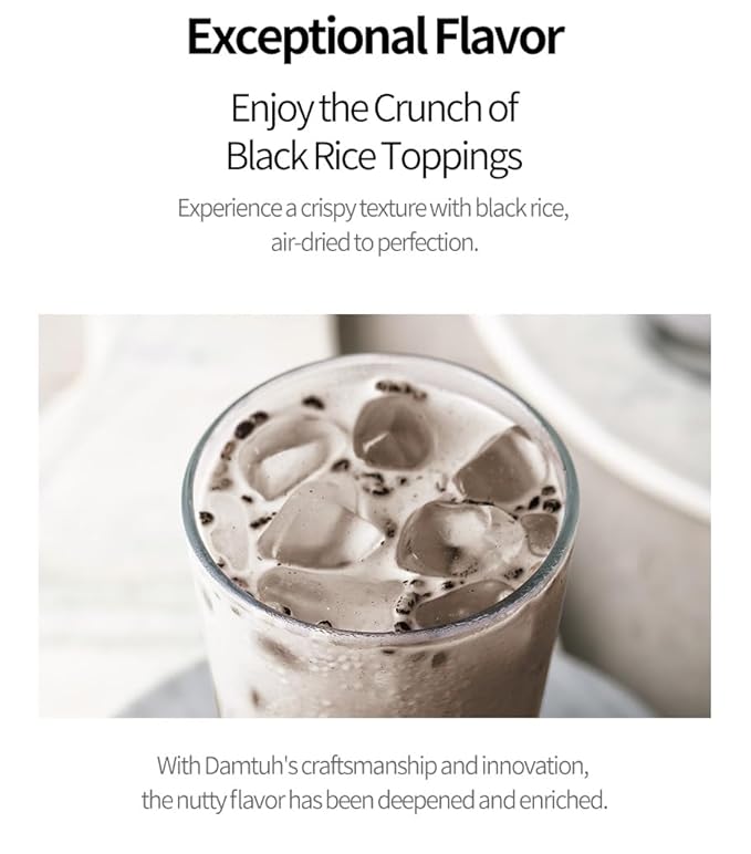 Damtuh Misugaru – Korean Black Mixed Grain Powder Drink, Traditional Multigrain Meal Replacement Shake with Black Rice, Black Beans & Sesame, 20g x 12 Sticks