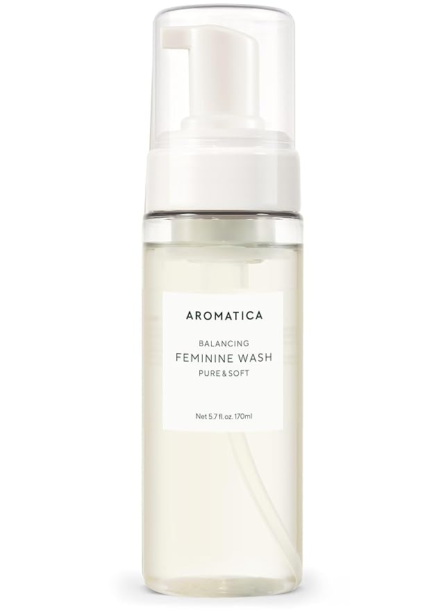 AROMATICA Pure and Soft Feminine Foaming Wash | Vegan, pH-Balanced, Natural Ingredients, Unscented, No Irritation, for Sensitive Skin