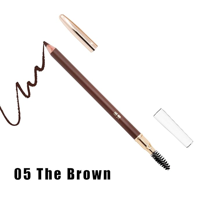 Bodermincer Eyebrow Pencil Longlasting Waterproof Durable Automaric Liner Eyebrow 5 Colors to Choose (5pcs, 5# Brown)