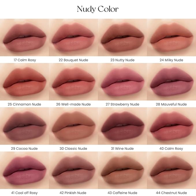 Peripera Ink the Velvet Lip Tint - High Pigment Color, Longwear, Weightless, Not Animal Tested, Gluten-Free, Paraben-Free (043 Caffeine Nude)