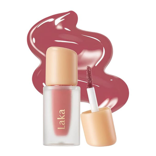 Laka Fruity Glam Lip Tint Mini, Glowing Lip Stain with Wide Color Spectrum, Hydrating & Lightweight Texture, Long-Lasting Bold Stain, Non-Sticky, Vegan, K-Beauty (#145 Guava)