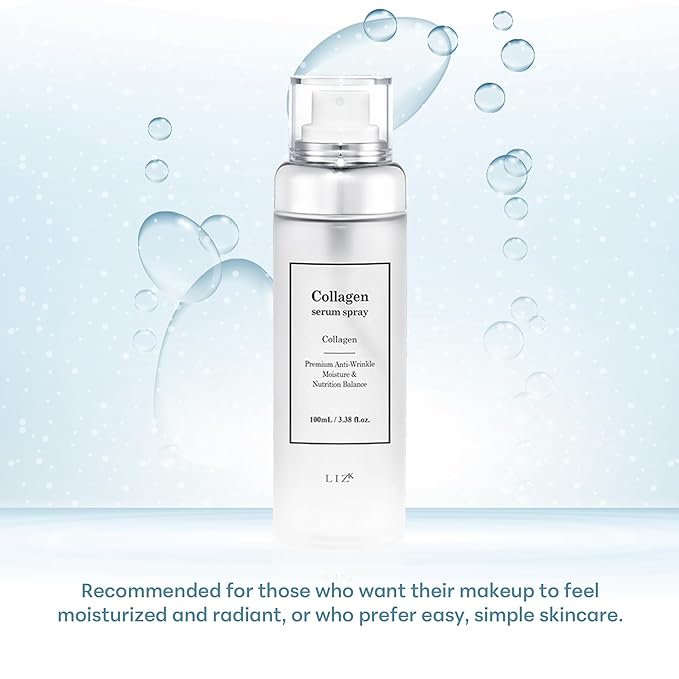 LIZK Collagen Serum Spray for Face 100ml (3.38 fl.oz) Glass Skin,easy to use, sparying at first step in skincare,body care, moisture mist, korea cosmetics
