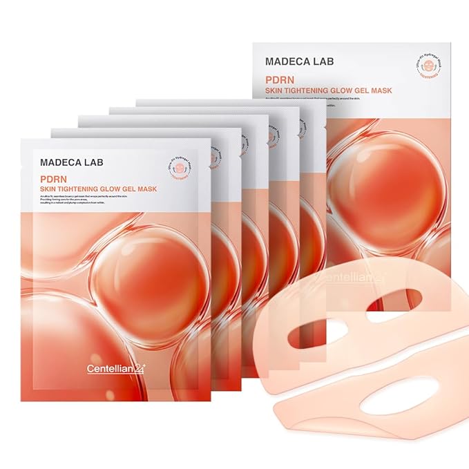 CENTELLIAN 24 Madeca Lab PDRN Skin Tightening Glow Gel Mask (4 pcs) – Firming & Hydrating Face Mask for Radiant Skin, Korean Skin Care. PDRN, TECA, Niacinamide.