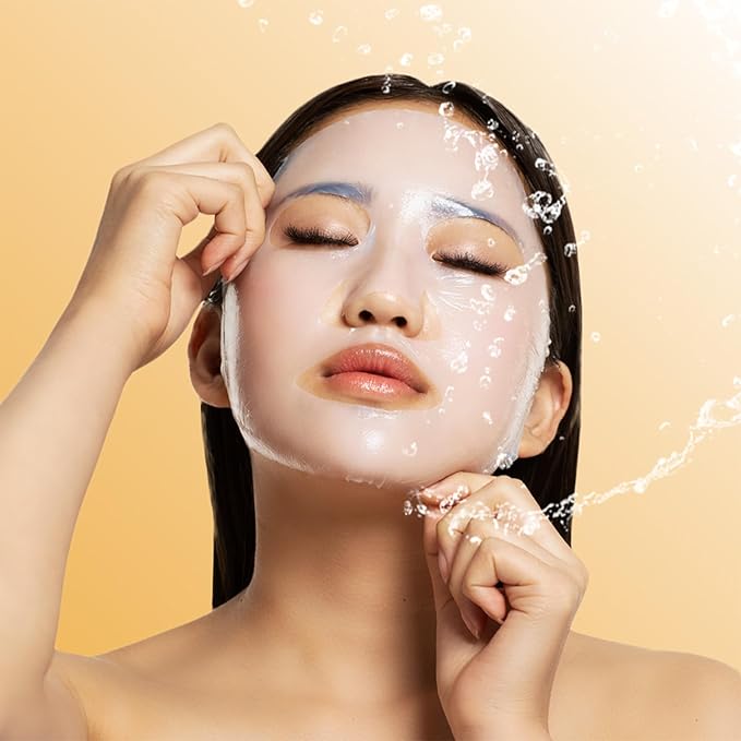 STARSKIN After Party 1x40g, Bio-Cellulose Brightening Face Mask for all Skin Types, Korean Skincare Mask infused with Vitamin C Serum and Niacinamide, Energizing and Soothing, K Beauty Skincare