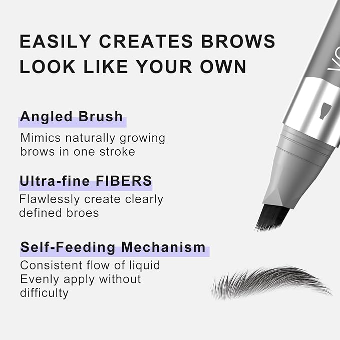 Eyebrow Pencil Black, Microblading Eyebrow Pencil Waterproof, Multi-Tip Angled Brow Brush, Eyebrow Pencils for Women, Long Lasting Eyebrow Dye with Hair-Like Strokes Brows, Soft Black