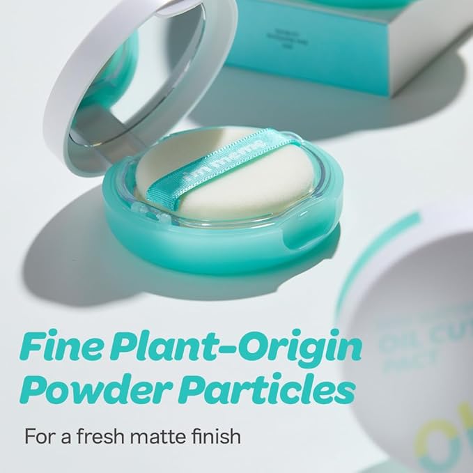 I'M MEME Compact - Oil Cut Pact | Sebum Absorbing, Korean Pressed Setting Powder for Blurring Effect, Makeup Powder Foundation, Translucent Compact, Finishing Powder, Oil Control Face Powder, 0.35 Oz