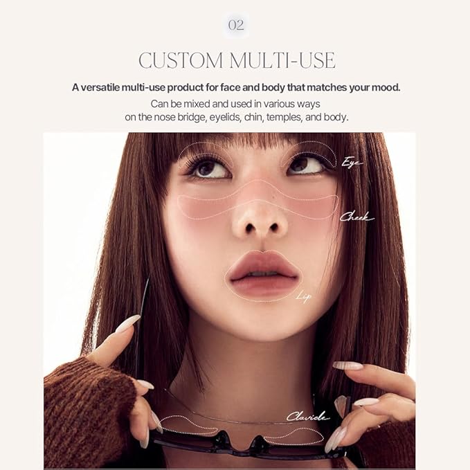 Heart Percent Dote On Mood Custom Lip & Cheek, Matte (Fog Pot) + Glow (Shine Balm) Dual Type Multi-use Blush & Lip Tint [#05. Mauvish]