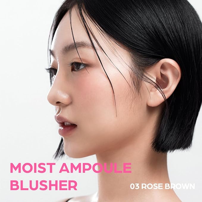 House of Hur Moist Ampoule Blusher with 50% Moisture Essence | Hydrating & Long-Lasting Blush | 0.68fl.oz (9 Shades) (Rose Brown)