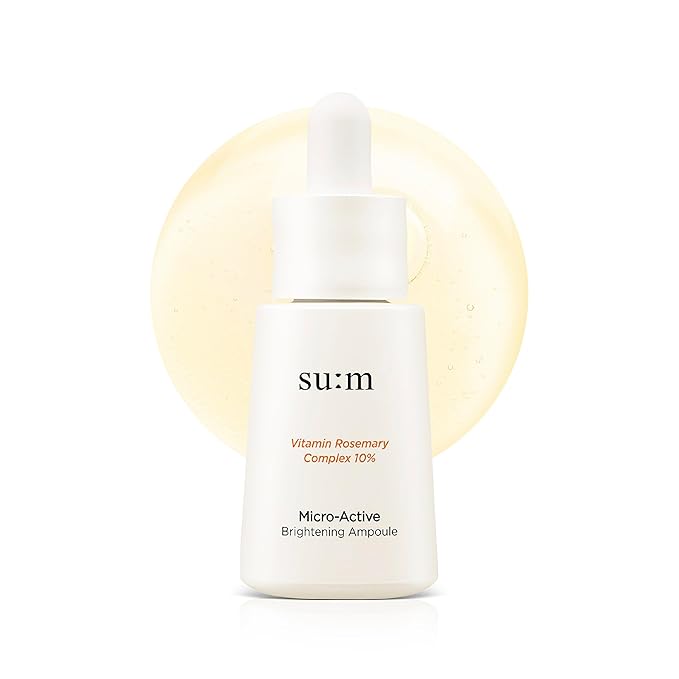 SU:M Micro-Active Toning Ampoule (0.5 fl oz) - High Potency Serum for Immediate and Firming, All Skin Types, Korean Skin Care. Pure Vitamin C & E, Niacinamide.