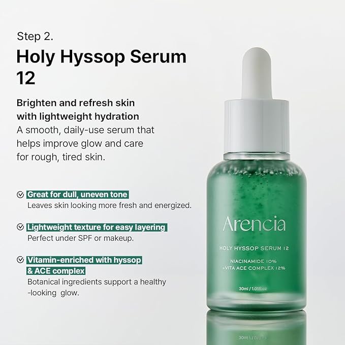 Arencia Glass Skin Renewal Set, 5-Step Korean Skincare Routine Bundle for Spotless Skin, Dark Spot Treatment, Hydrating