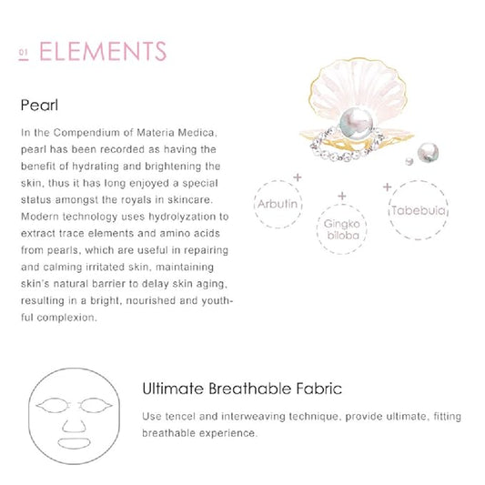 My Beauty Diary-Royal Pearl Radiance Facial Mask, Hydrating and Brightening Collagen Essence Face Sheet Mask for Normal and Dull Skin Condition(8 Combo Pack)