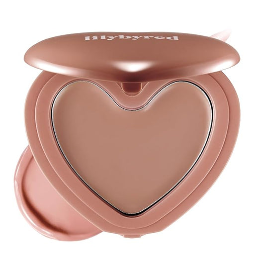 lilybyred Luv Beam Cheek Balm | Heart-Shaped Korean Cream Blush, Semi-Matte Finish, Long-Lasting, Blendable & Buildable, Soft Creamy Texture, Lightweight, Natural Flush, 0.12 oz. (15 Nutty Beam)