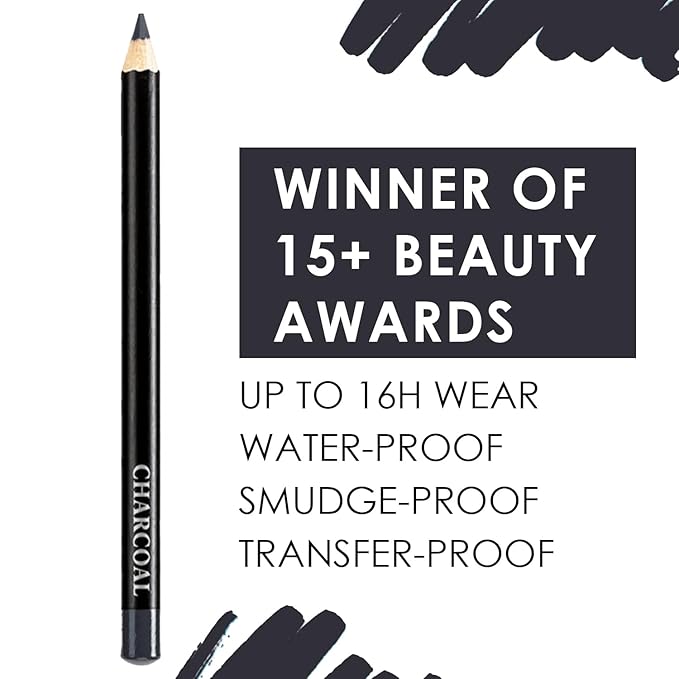 Vera Moore Slim Eye Liner Pencil, Smooth Formula, Hypoallergenic and Vegan, Smudge-Proof and Waterproof Application, Bold and Defined Lines Eyeliner, (0.05 Oz) (Charcoal)
