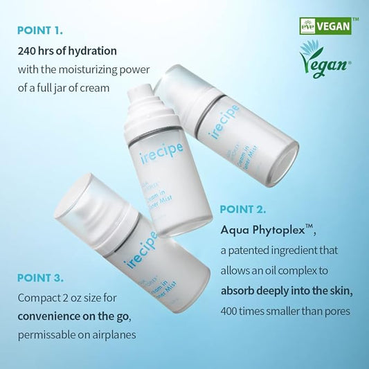 Aqua Phytoplex Cream in Toner Mist Long Lasting Deep Hydration, All-in-One Facial Mist for All Skin Type Unscented Clean Beauty, Vegan, Cruelty Free, Korean Skincare (60ml / 2.02 oz)