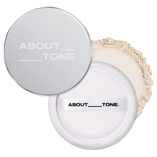 ABOUT TONE The Blur Finish Powder/Sheer Blurring Loose Powder, Lightweight Setting Powder with Long-Wear, Translucent Mineral Finishing Powder, Natural Skin Tone for Daily Makeup, Vegan, 10g/0.35oz.