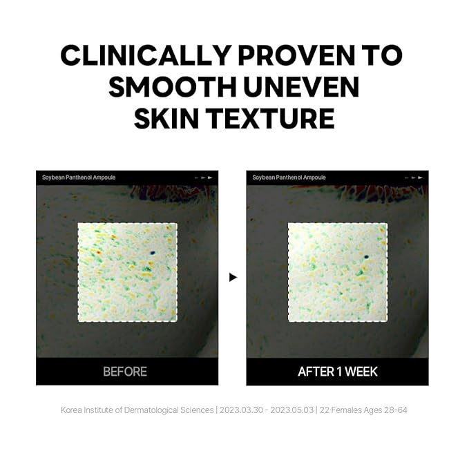 ROUND LAB Soybean Panthenol Ampoule 1.69 Fl Oz, Deep Hydration Serum with Nano Niosome Panthenol, and Ceramides for Skin Barrier Strengthening and Non Sticky Moisture Retention, Korean Skincare