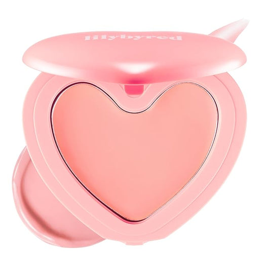 lilybyred Luv Beam Cheek Balm | Heart-Shaped Korean Cream Blush, Semi-Matte Finish, Long-Lasting, Blendable & Buildable, Soft Creamy Texture, Lightweight, Natural Flush, 0.12 oz. (06 Fliuffy Peach)