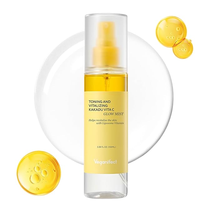 Vitamin C Glow Mist for Radiant Skin, Hydrating Serum Mist with Niacinamide & Glutathione, Korean Vegan Skincare, 3.38 Fl Oz