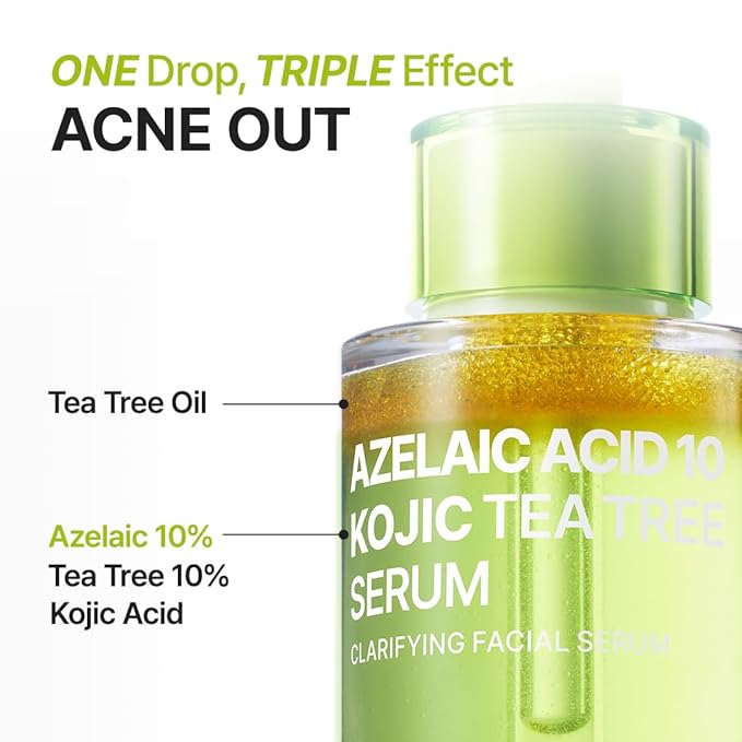 PURITO Azelaic Acid 10% + Kojic Acid + Tea Tree Facial Serum | for Acne & Marks, Breakouts | High-Level Azelaic Acid 10% | Korean skincare, 30mL 1.01 fl.oz