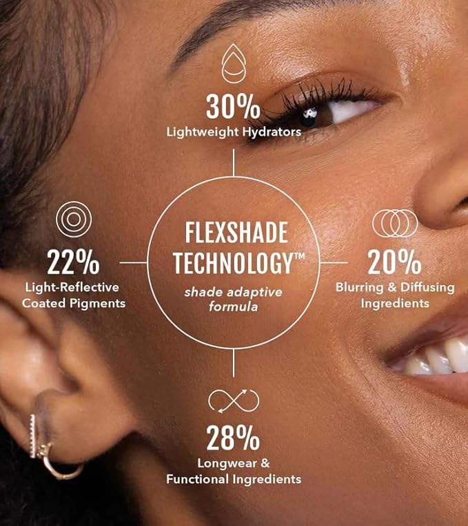 No Makeup Makeup Long-Lasting Lightweight Foundation & Brush Duo | Cruelty-Free, Fragrance-Free, Buildable, Transfer-Proof Makeup (Light Medium)