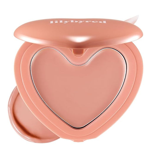 lilybyred Luv Beam Cheek Balm | Heart-Shaped Korean Cream Blush, Semi-Matte Finish, Long-Lasting, Blendable & Buildable, Soft Creamy Texture, Lightweight, Natural Flush, 0.12 oz. (11 Cozy Peach Beige)