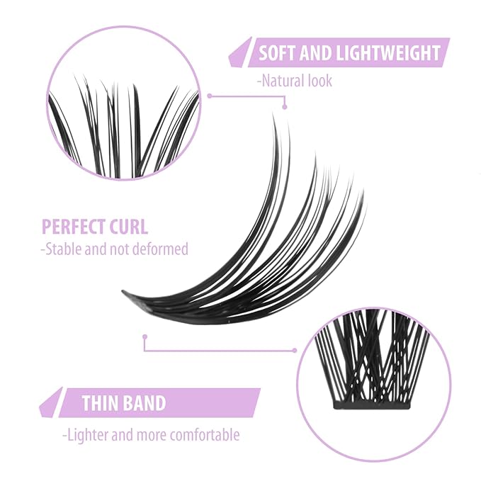 Individual Lashes, Lash Clusters, 280 Pcs 30D Individual Lash Extensions, Natural Soft Lightweight Reusable DIY Eyelash Extensions, Thickness 0.07mm C Curl False Eyelashes (30D 8-16mm)…