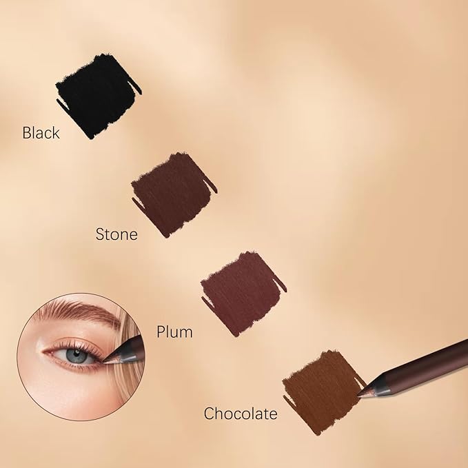 Persona Eyeliner Pencil Waterproof,24 Hr Waterproof Eyeliner Duo Sharpenable Eye Pencil,Long Wearing and Water Resistant,Smooth and Easy to Color(Chocolate)