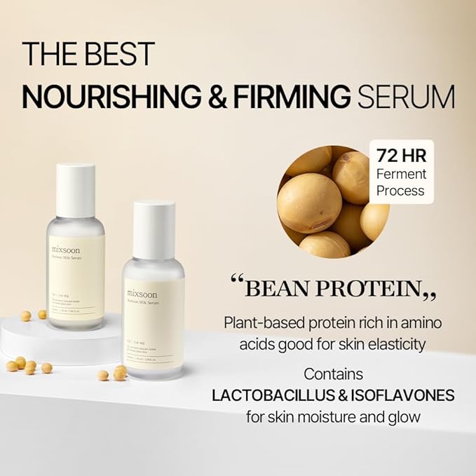 mixsoon Soybean Milk Serum - Bean Essence No.2 Nourishing Serum, Korean Skincare for Glass Skin - (1.69 fl.oz / 50ml)